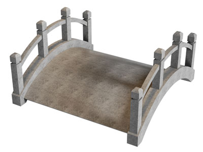 新中式石桥 园林拱桥 小桥3d模型 新中式石桥 园林拱桥 小桥