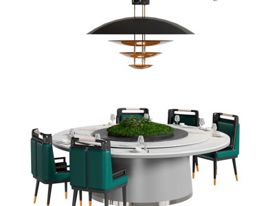 现代酒店餐桌椅组合3d模型 现代酒店餐桌椅组合