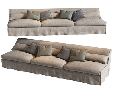 现代布艺多人沙发3d模型 现代布艺多人沙发