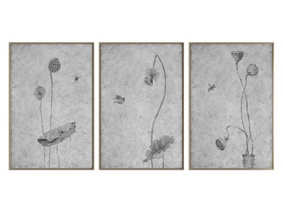 现代荷花装饰挂画3d模型 现代荷花装饰挂画