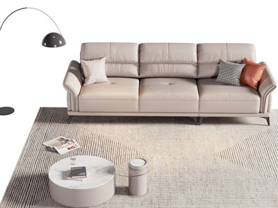 现代多人沙发 茶几组合3d模型 现代多人沙发 茶几组合