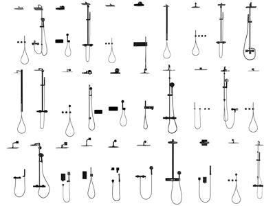现代不锈钢淋浴花洒