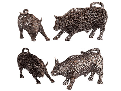 现代金属牛雕塑雕刻3d模型 现代金属牛雕塑雕刻