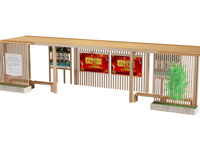 新中式廊架 展览展厅3d模型 新中式廊架 展览展厅