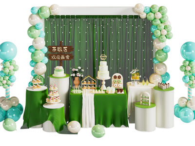 现代轻奢茶歇台 蛋糕 甜点