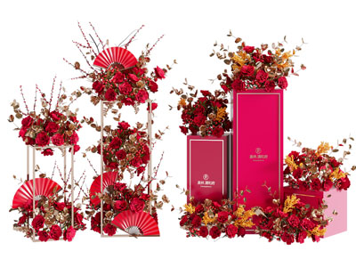 新中式花束美陈3d模型 新中式花束美陈