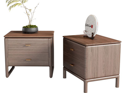 新中式实木床头柜