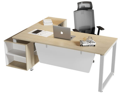 现代转角书桌椅组合3d模型 现代转角书桌椅组合