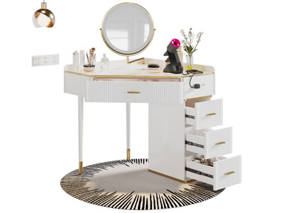 现代轻奢化妆 梳妆台3d模型 现代轻奢化妆 梳妆台