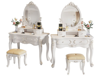 欧式化妆 梳妆台3d模型 欧式化妆 梳妆台
