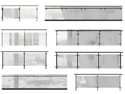 现代玻璃栏杆 扶手 围栏3d模型 现代玻璃栏杆 扶手 围栏