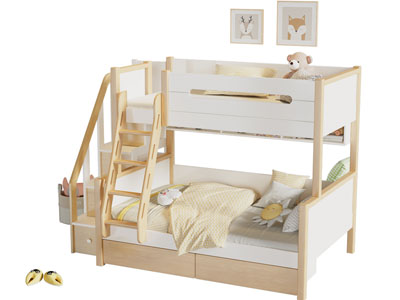 现代儿童实木上下床