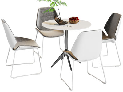 现代休闲餐桌椅组合3d模型 现代休闲餐桌椅组合