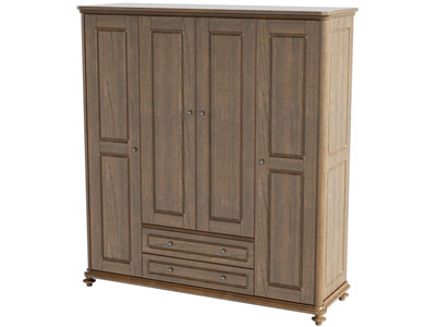 美式实木衣柜3d模型 美式实木衣柜