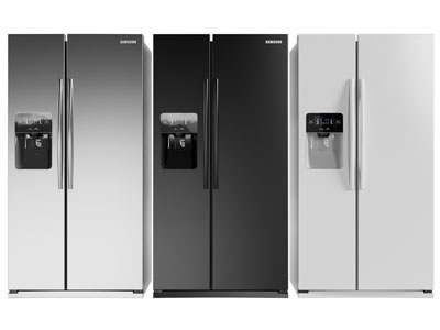 现代双开门电冰箱3d模型 现代双开门电冰箱