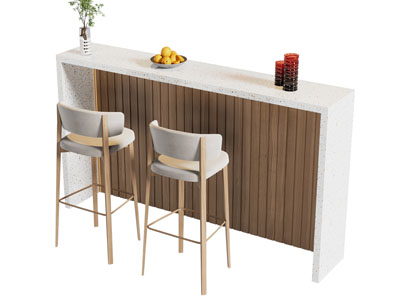 现代吧台吧椅3d模型 现代吧台吧椅