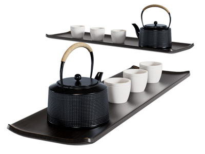 新中式茶盘 茶壶 茶杯 茶具杯子3d模型 新中式茶盘 茶壶 茶杯 茶具杯子