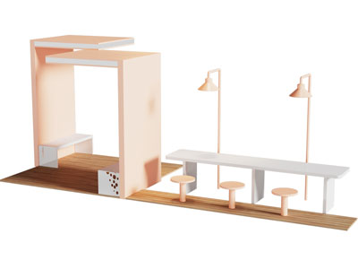 现代卡座休闲区 美陈 户外装置3d模型 现代卡座休闲区 美陈 户外装置