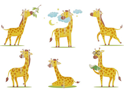 现代长颈鹿墙饰 墙贴 剪纸