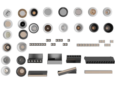 现代筒灯射灯 轨道磁吸灯3d模型 现代筒灯射灯 轨道磁吸灯
