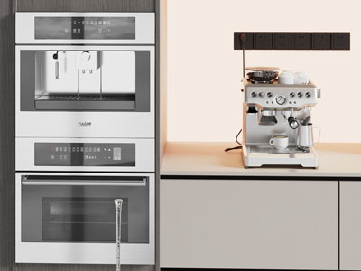 现代嵌入柜体的咖啡机 烤箱3d模型 现代嵌入柜体的咖啡机 烤箱