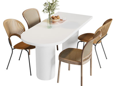 现代餐桌椅组合3d模型 现代餐桌椅组合