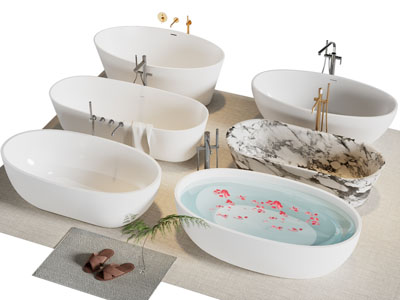 现代椭圆形浴缸浴盆