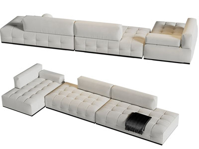 现代布艺转角多人沙发3d模型 现代布艺转角多人沙发