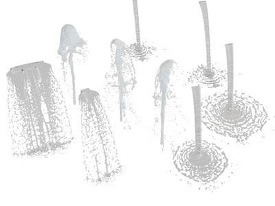 现代景观喷泉 水柱 水流 流水