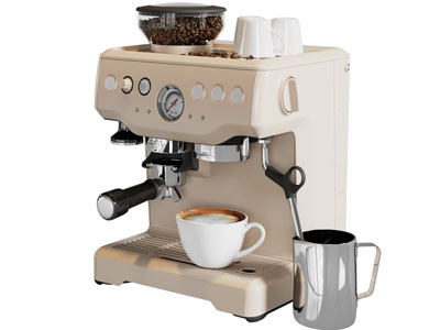 现代咖啡机 咖啡 奶缸3d模型 现代咖啡机 咖啡 奶缸