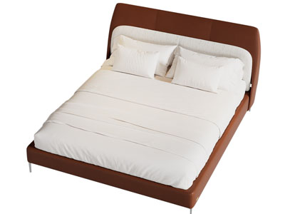 现代布艺双人床