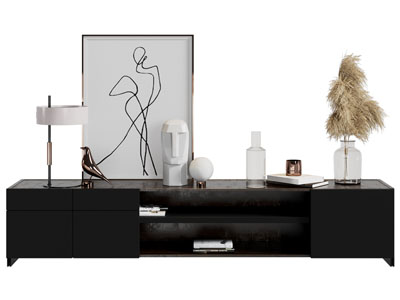 现代电视柜 摆件组合