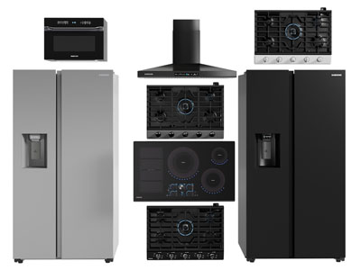 现代电冰箱 燃气灶 抽油烟机 厨房电器3d模型 现代电冰箱 燃气灶 抽油烟机 厨房电器