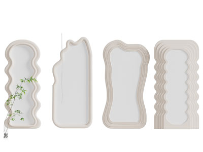 侘寂风装饰镜子 穿衣镜 墙饰挂件3d模型 侘寂风装饰镜子 穿衣镜 墙饰挂件