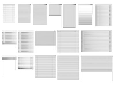 现代百叶窗帘 拉帘 挂帘3d模型 现代百叶窗帘 拉帘 挂帘