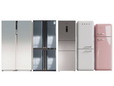 现代电冰箱3d模型 现代电冰箱