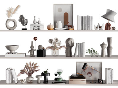 现代书本 饰品 台灯 摆件组合3d模型 现代书本 饰品 台灯 摆件组合