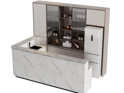 现代水吧台 餐边柜3d模型 现代水吧台 餐边柜