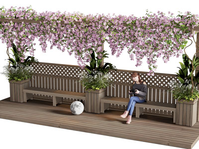 现代户外花架 景观公共椅子 座椅