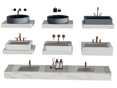 现代洗手台 陶瓷洗手盆 水龙头