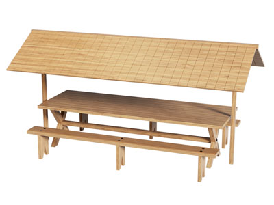 新中式实木长方形休闲桌椅组合3d模型 新中式实木长方形休闲桌椅组合