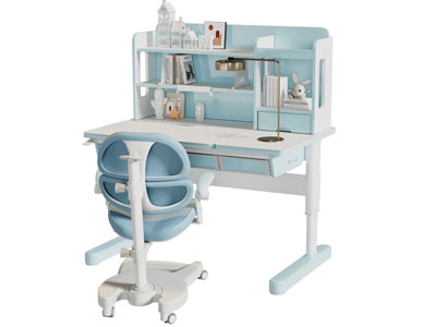 现代学生书桌椅组合3d模型 现代学生书桌椅组合