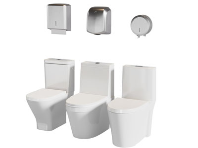 现代抽水马桶 厕纸 卫浴小件