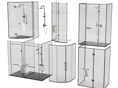 现代玻璃淋浴房桑拿房3d模型 现代玻璃淋浴房桑拿房