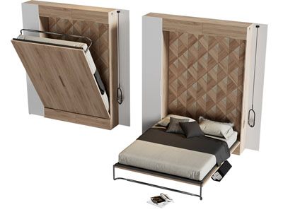现代可收纳隐藏形双人床