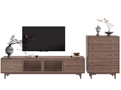 侘寂风中古风电视柜 边柜 斗柜 电视