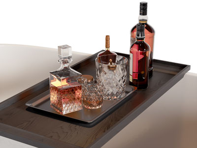 现代托盘 洋酒 酒瓶酒杯3d模型 现代托盘 洋酒 酒瓶酒杯