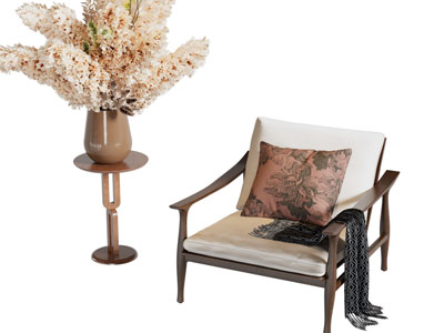 中古风休闲椅子 边几