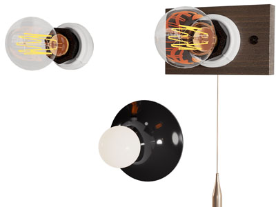 工业风loft灯泡壁灯3d模型 工业风loft灯泡壁灯