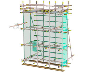 现代建筑工地围栏 脚手架 安全架3d模型 现代建筑工地围栏 脚手架 安全架